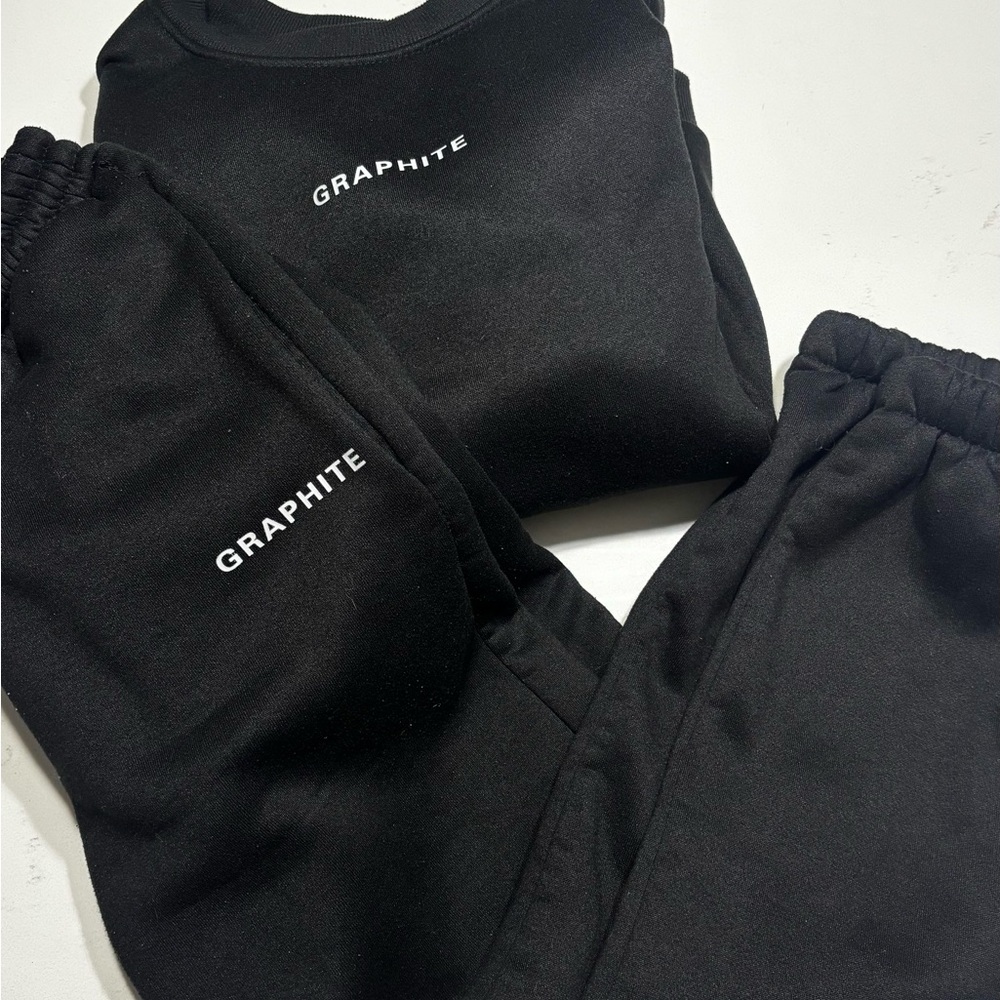 Black GRAPHITE Sweatshirt and Joggers Set